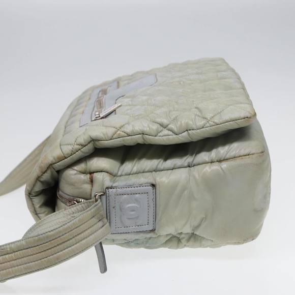 CHANEL Small Messenger Cococoon Shoulder Bag Nylon Gray Silver CC Auth bs17253 - Picture 4 of 16